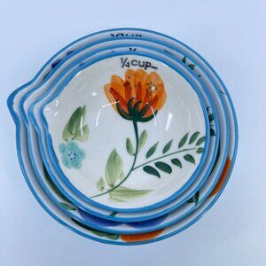 floral ceramic measuring cups set of 4 by signature housewares